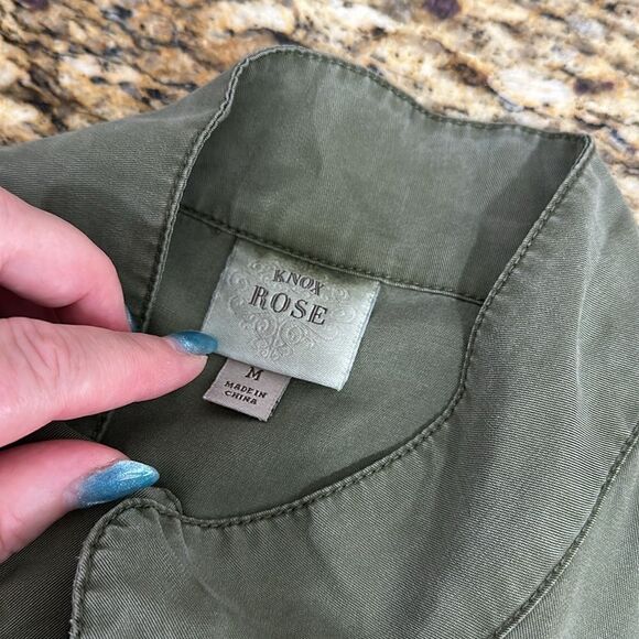 Knox Rose Green Button Up Longline Utility Vest With Pockets Size M - Picture 4 of 8